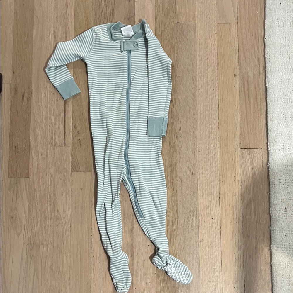 Hanna Andersson Blue Striped Footie Pajama